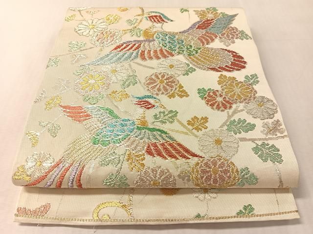 平和屋着物●西陣　六通柄　本袋帯　天平華喰鳥錦　金銀糸　正絹　逸品　CABL6041vp