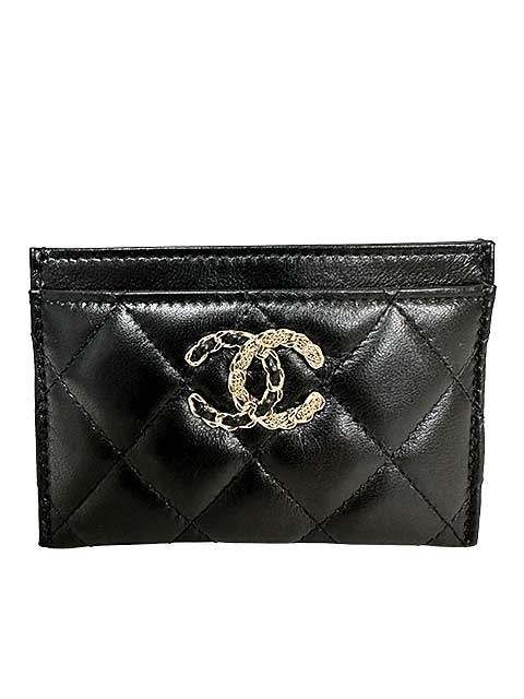 【中古】【美品】CHANEL　シャネル　カード入れ　キルティングレザー　ココマーク　ブラック　パスケース＿S17＿セルモアから出品＿s-0256-r17