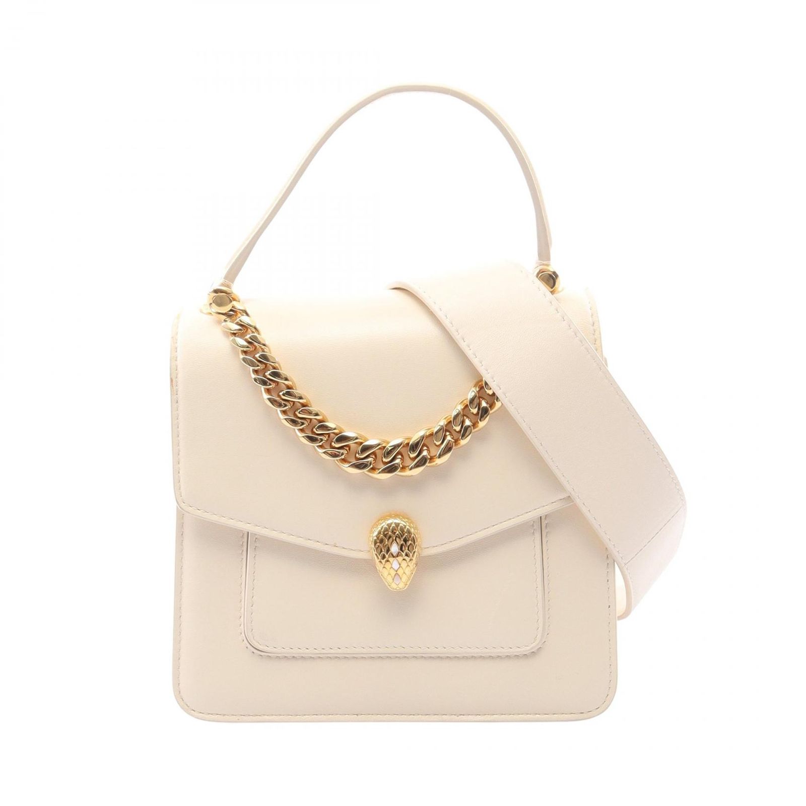 ブルガリ BVLGARI ハンドバッグ セルペンティ フォーエバー トップハンドル 2WAY オフホワイト その他 ハンドバッグ レディース Used B 57,480円