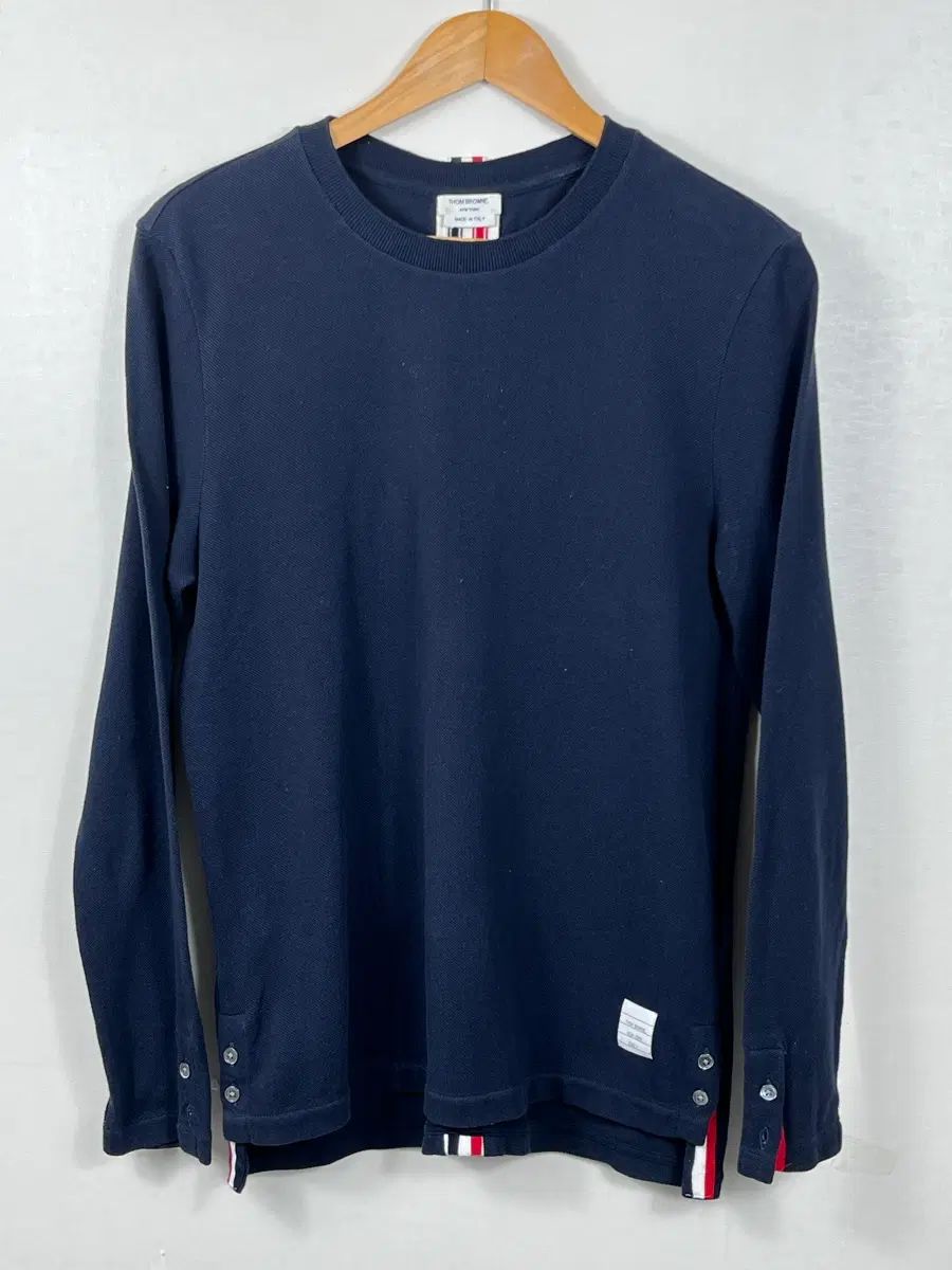 正規品 トム・ブラウン バッグ 白 3本線 ネイビー 長袖 Tシャツ 95