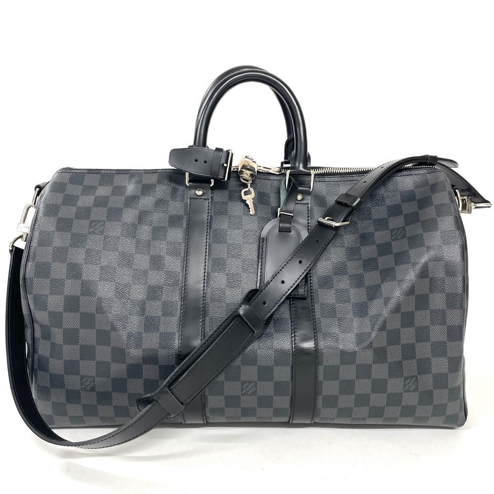 ルイヴィトン LOUIS VUITTON キーポル 45 バンドリエール ボストンバッグ ダミエ グラフィット N41418 ブラック【中古】
