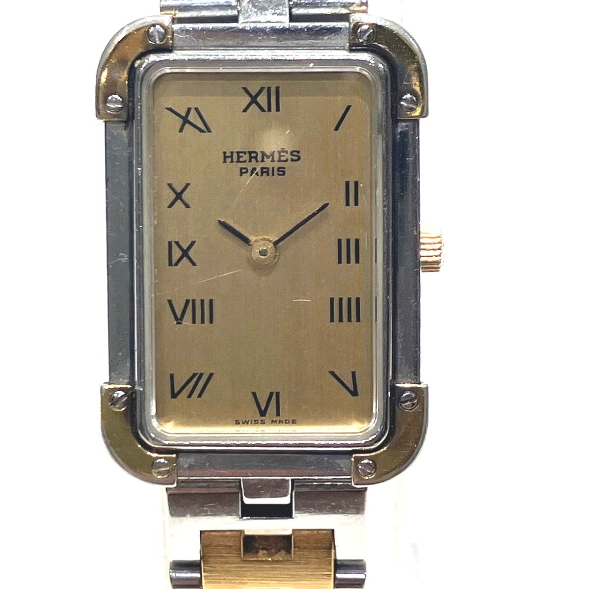 エルメス HERMES クロアジュール 腕時計 総重量約34.5g SS SS クオーツ ゴールド文字盤文字盤 CR1 240 レディース 29,452円