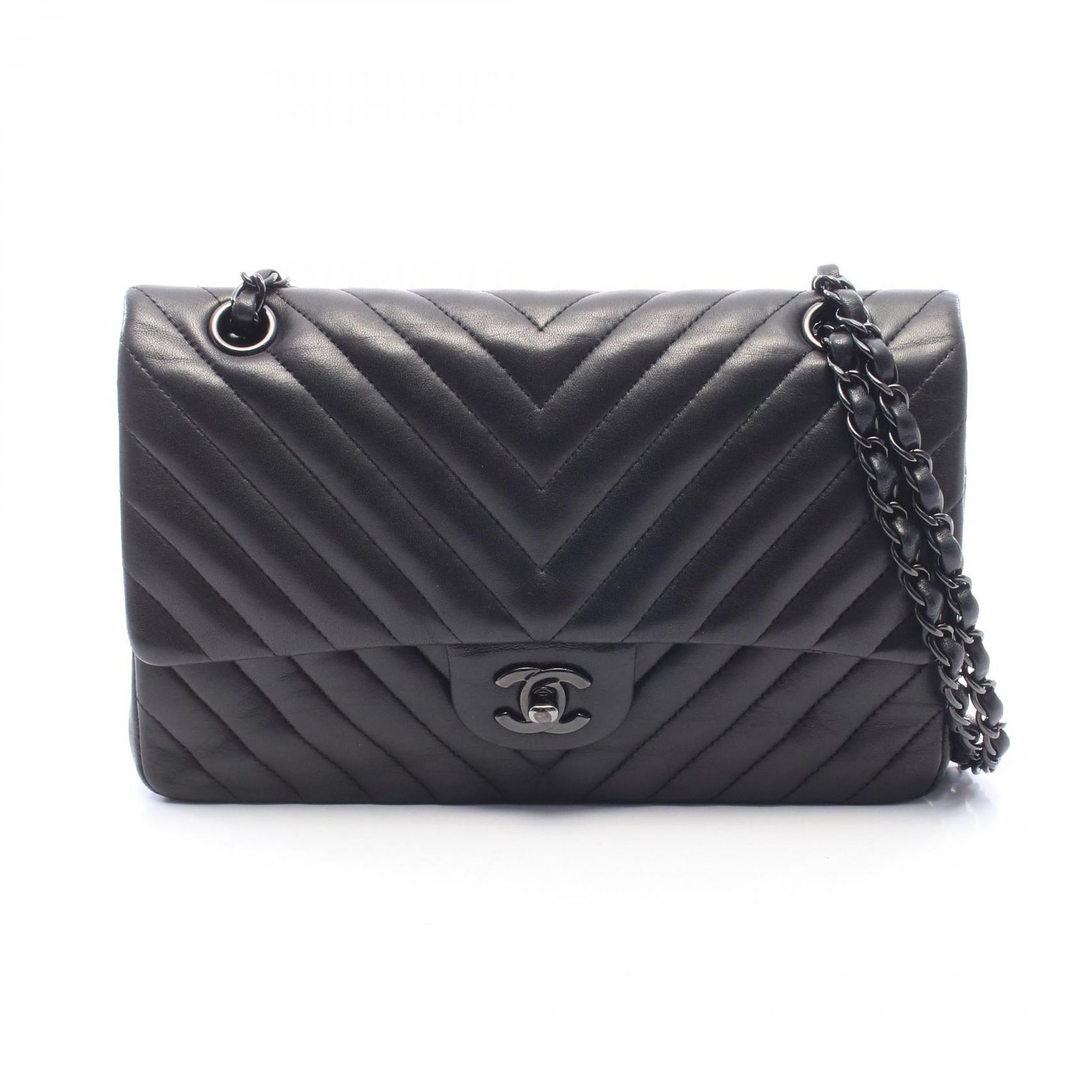 CHANEL シャネル シェブロン Vステッチ Wフラップ ショルダーバッグ