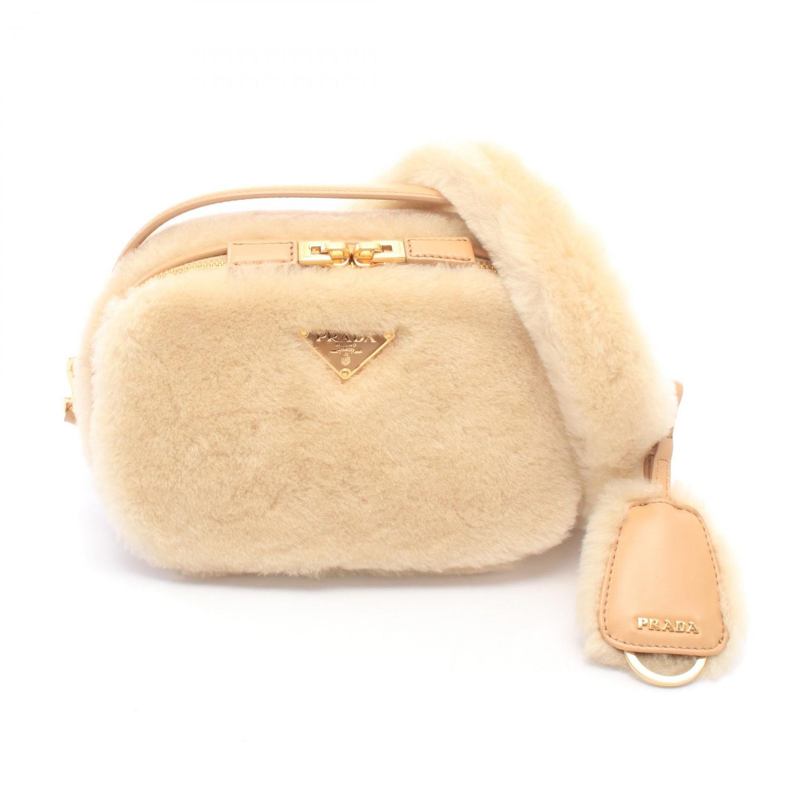 PRADA プラダ オデット シアリング ミニ 2WAY ハンドバッグ