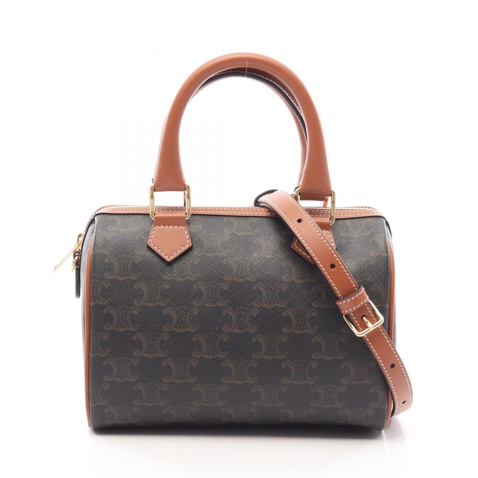 CELINE セリーヌ スモール ボストン キュイル トリオンフ 2WAY ハンドバッグ