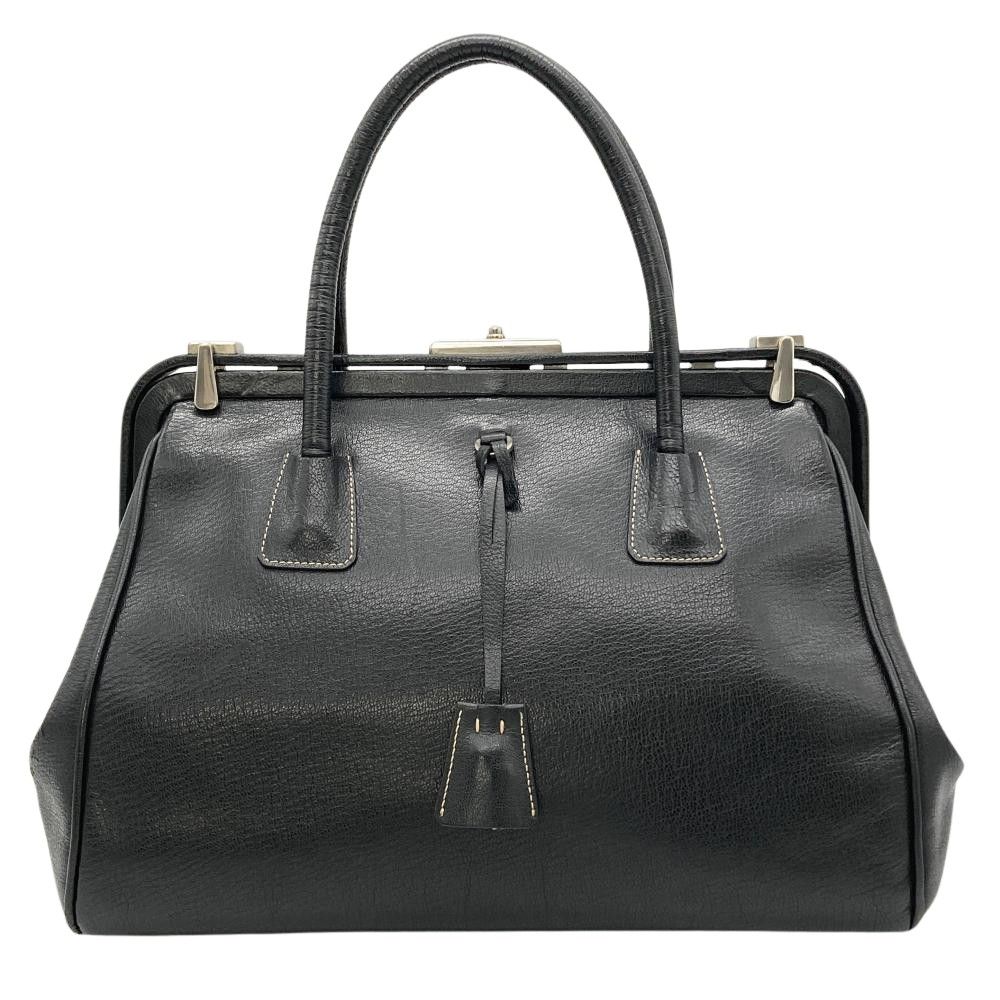 プラダ PRADA ドクターズバッグ ハンドバッグ レザー ブラック シルバー金具 レディース【中古】 37,700円