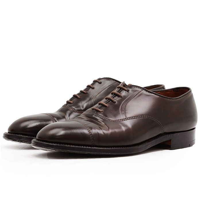 ALDEN オールデン レザーシューズ サイズ 6.5 メンズ オックスフォード 内羽根式 ストレートチップ レースアップ 革靴 ダークブラウン 茶色 米国製