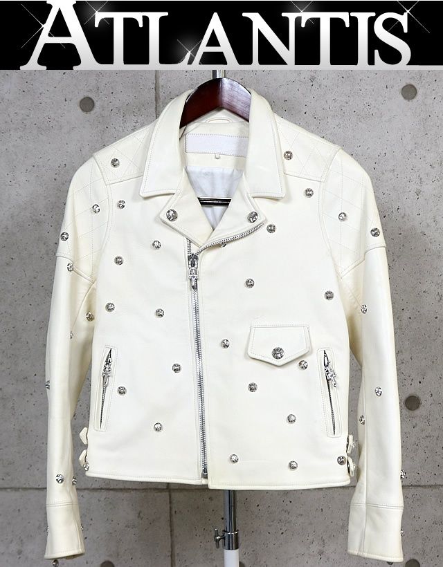 CHROME HEARTS 銀座店 クロムハーツ レディース クロスボール ライダース size:S レザー シルバー SV925 104206