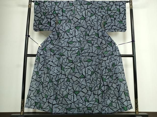 平和屋着物∴夏物　浴衣　有松鳴海絞り　切嵌文　綿　逸品　DABJ4299cd
