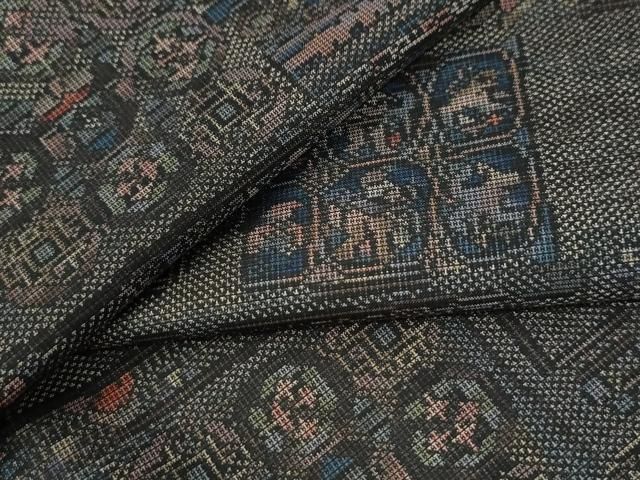 平和屋着物●本場大島紬　9マルキ　色紙重ね吉祥花文　正絹　逸品　CABK7543yc 23,400円