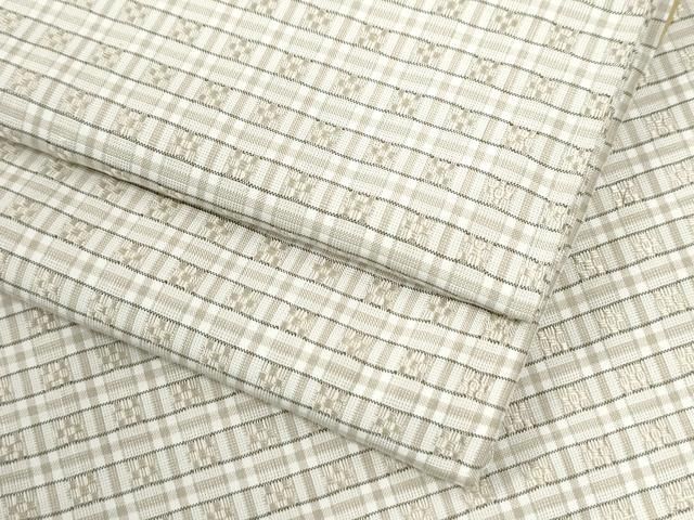 平和屋着物●男性　花織　紬　格子　正絹　逸品　未使用　CABK7548yc