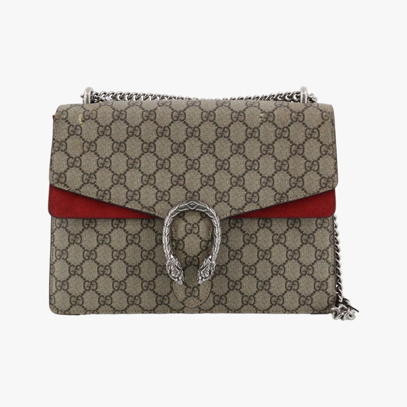 グッチGucciディオニュソス ベージュ×レッド PVCコーティングキャンバス × スエード 403348 D020393455