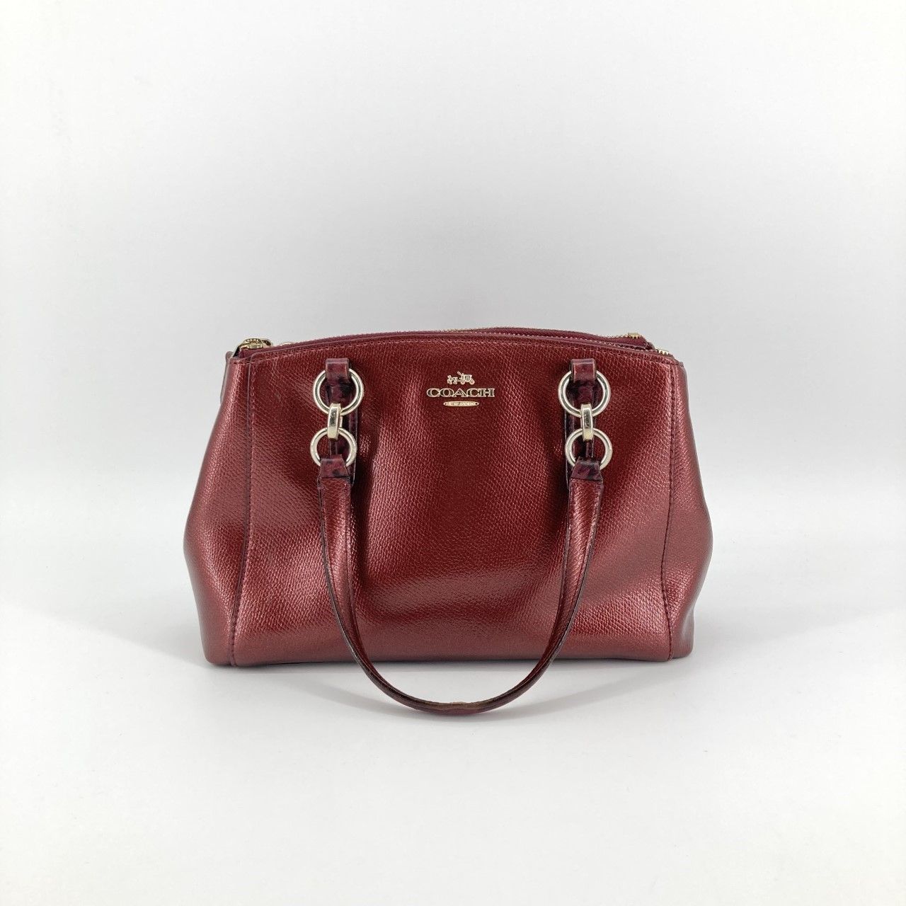 COACH（コーチ） ミニクリスティ キャリーオール ショルダー付 2way F55515 ハンドバッグ ボルドー