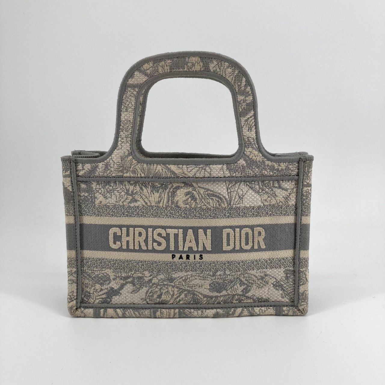 Christian Dior（クリスチャンディオール） ミニ ブックトート トワル ドゥ ジュイ トートバッグ グレー