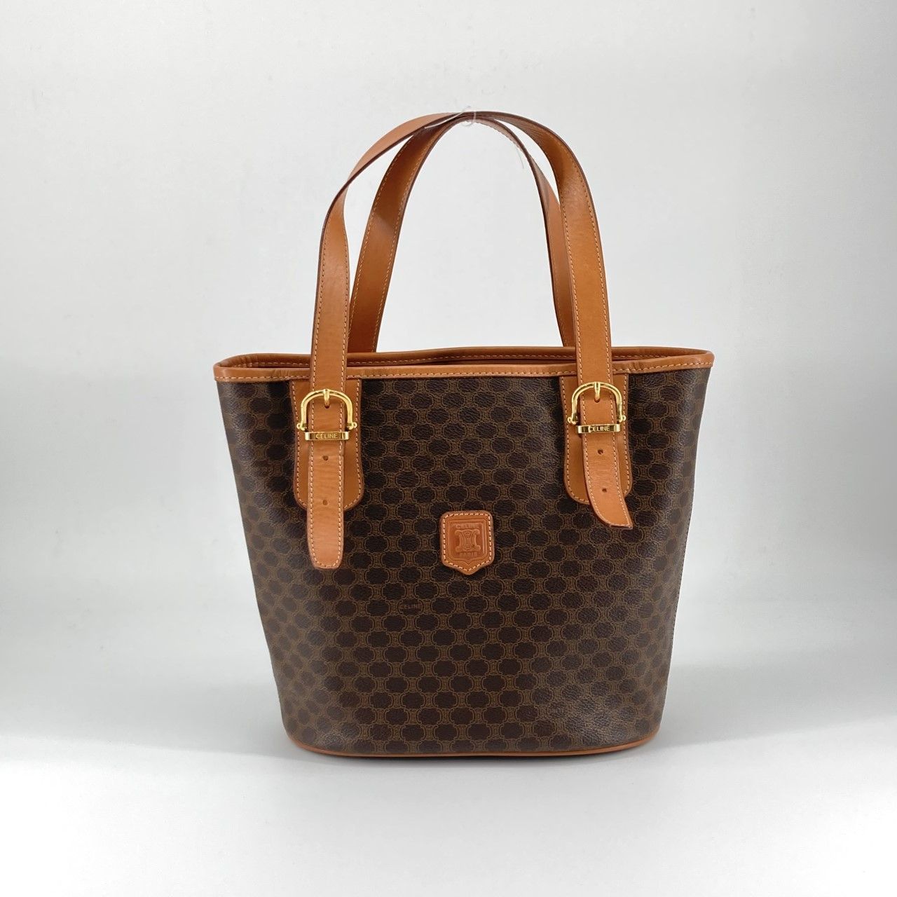 CELINE（セリーヌ） マカダム レザー トートバッグ ブラウン