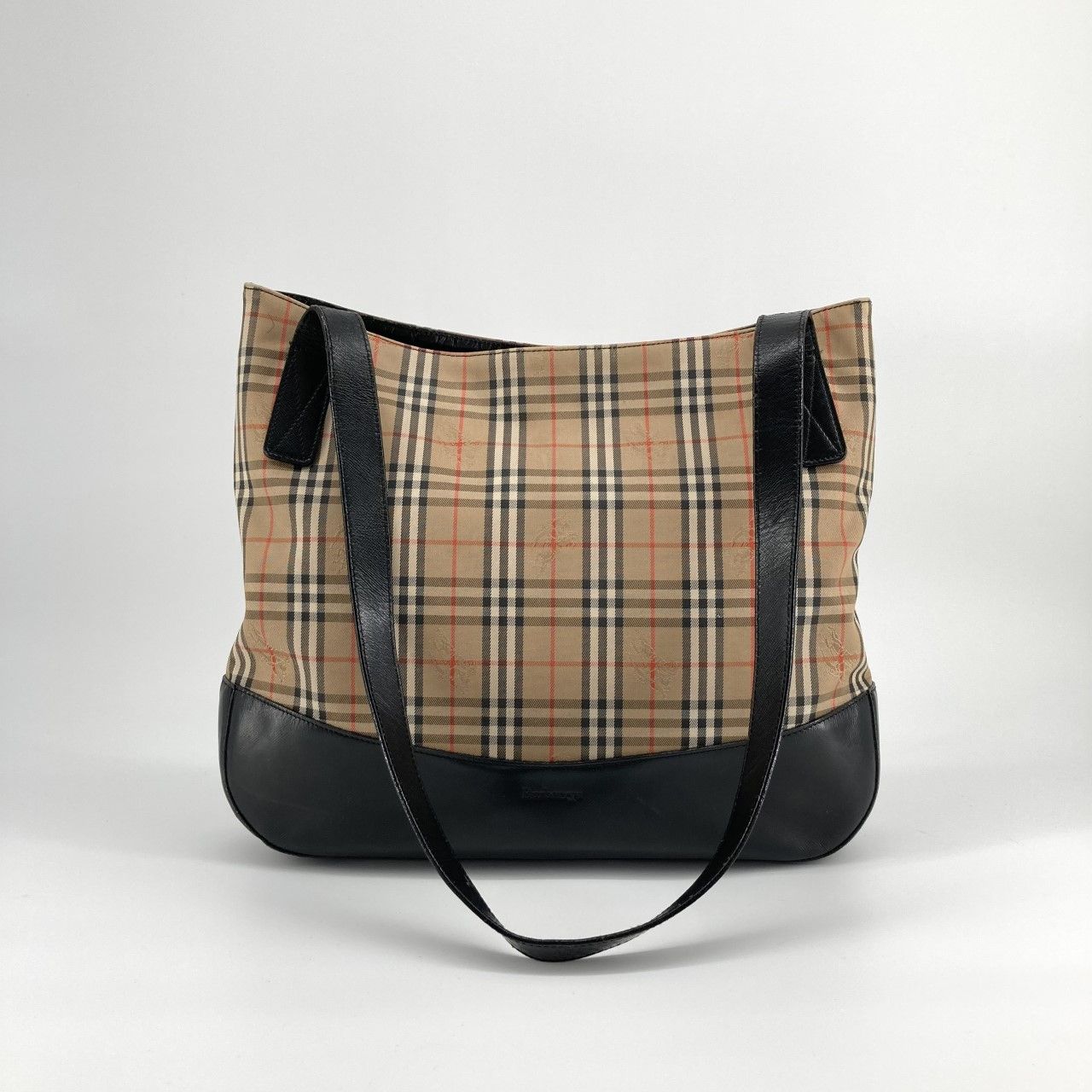 BURBERRY（バーバリー） ノバチェック レザー トートバッグ ベージュ×ブラック 16,500円