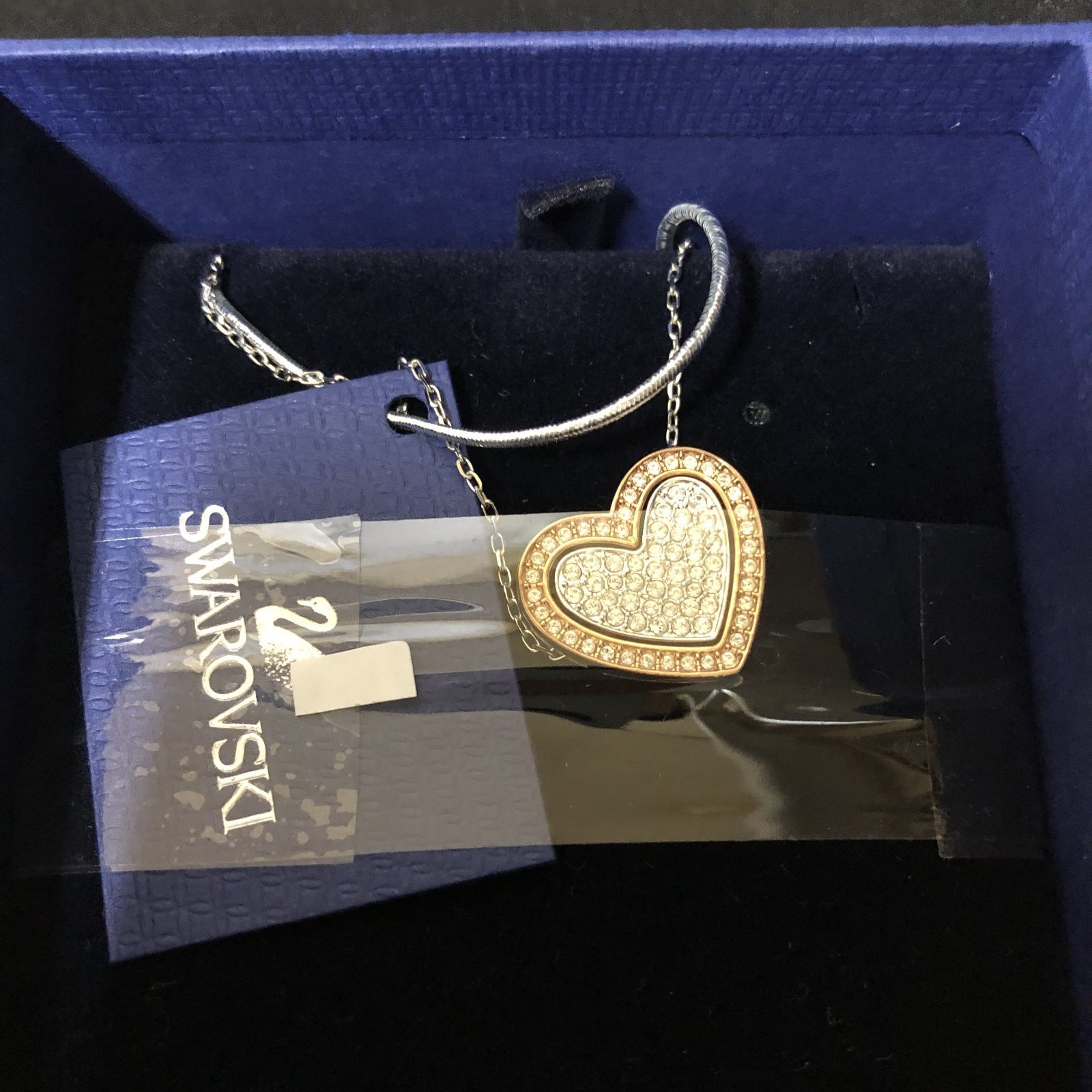 D1102 Swarovski スワロフスキー ダブルハート ネックレス 未使用品 