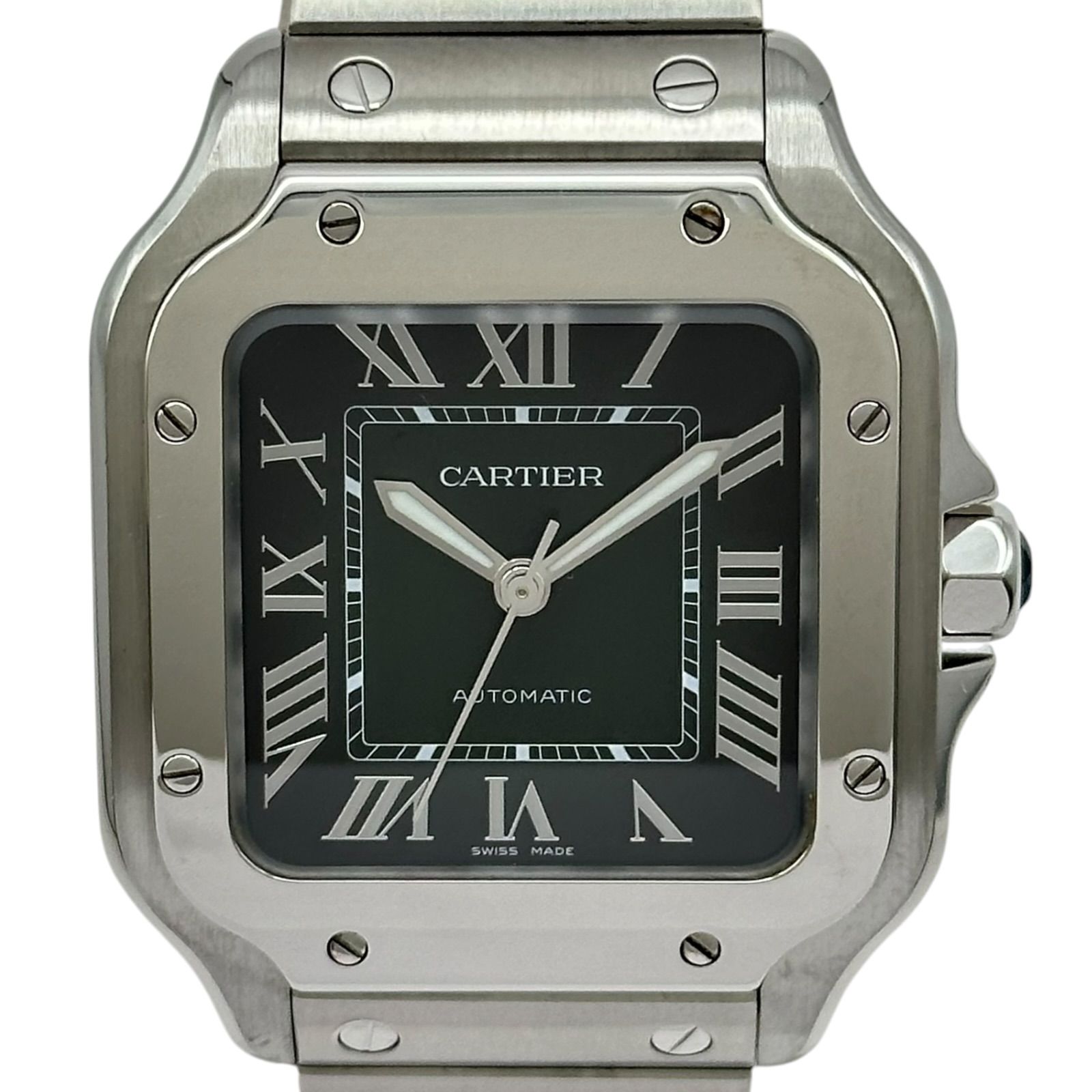 カルティエ Cartier サントス ドゥ カルティエ MM WSSA0061 グリーン ステンレススチール 自動巻き メンズ 腕時計 554,400円