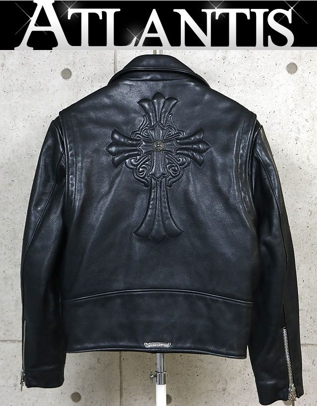 CHROME HEARTS 銀座店 クロムハーツ オールド ベーシックモト ライダース フェアリークロス ジャケット メンズ size:XS レザー シルバー 103083 979,965円