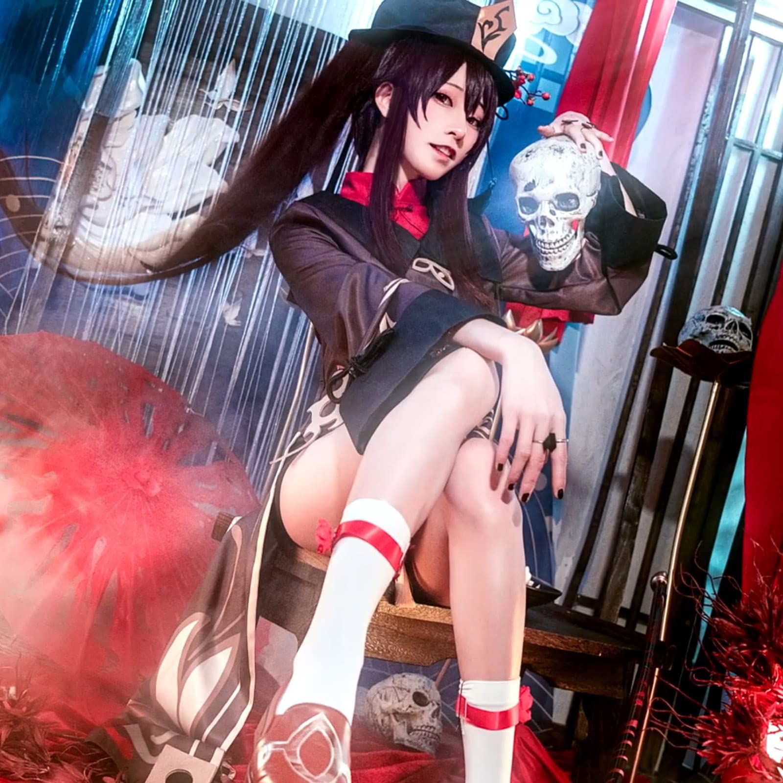 [NOKIJP] 原神 コスプレ 胡桃 コスプレ衣装 璃月 雪晴梅香 げんしん Genshin impact フータオ 往生堂堂主 ふーたお 彼岸蝶の章 (胡桃, XXL)