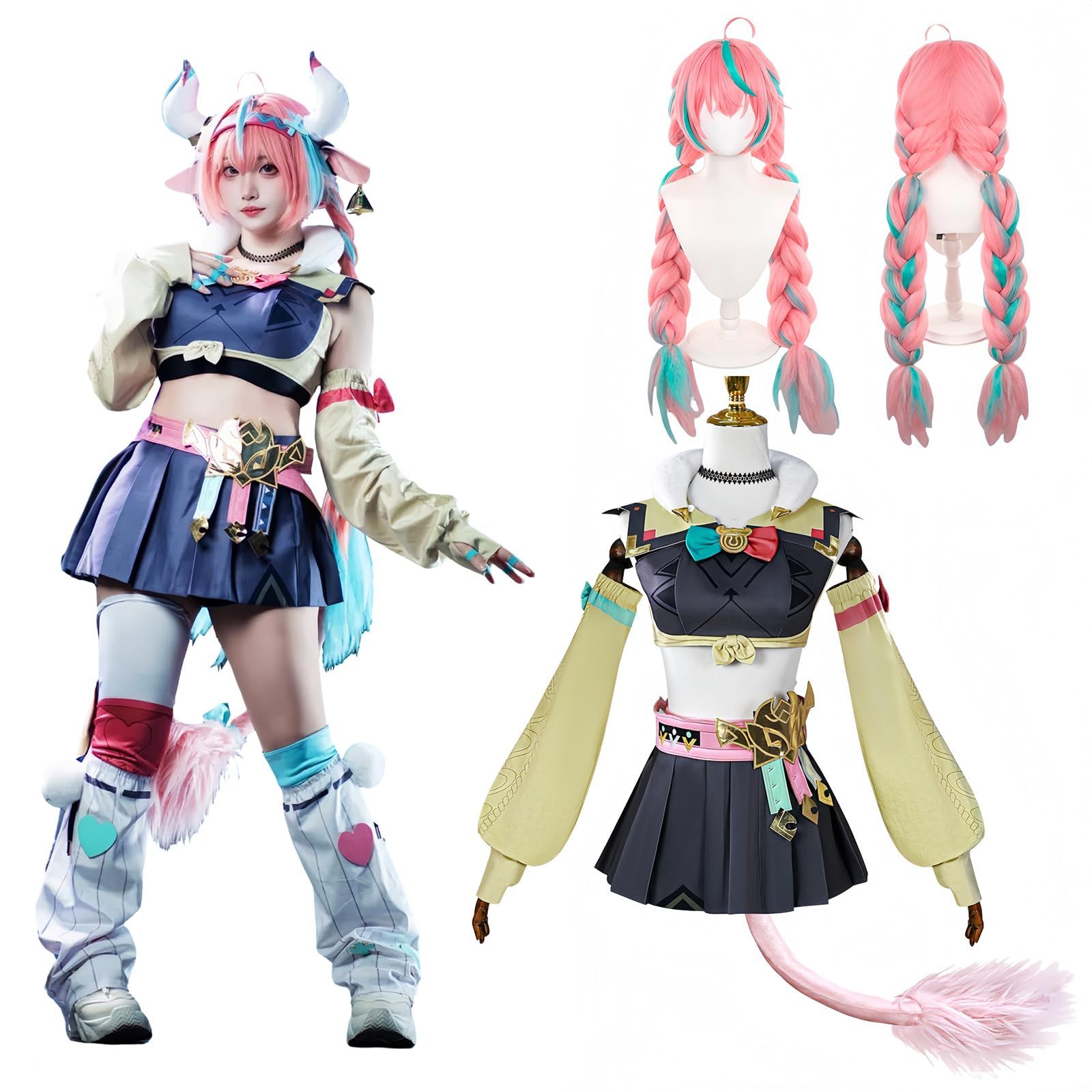 [NOKIJP] 原神 コスプレ ヴァレサ コスプレ衣装 ?ぁれさ コスプレ ナタ 獣人 牛の戦士 げんしん Genshin impact (ヴァレサ, S)