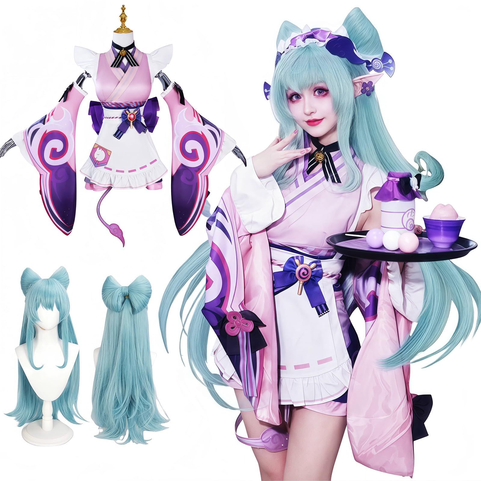 [NOKIJP] 原神 コスプレ 夢見月 瑞希 コスプレ衣装 ゆめみづき みずき コスプレ 瑞希先生 睦み合う綺羅の夢 げんしん 稲妻 Genshin impact (夢見月瑞希, XL)