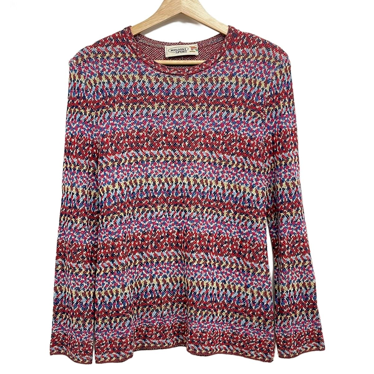 MISSONI SPORT(ミッソーニスポーツ) 長袖セーター レディース美品 - ボルドー×ライトブルー×マルチ 6,536円