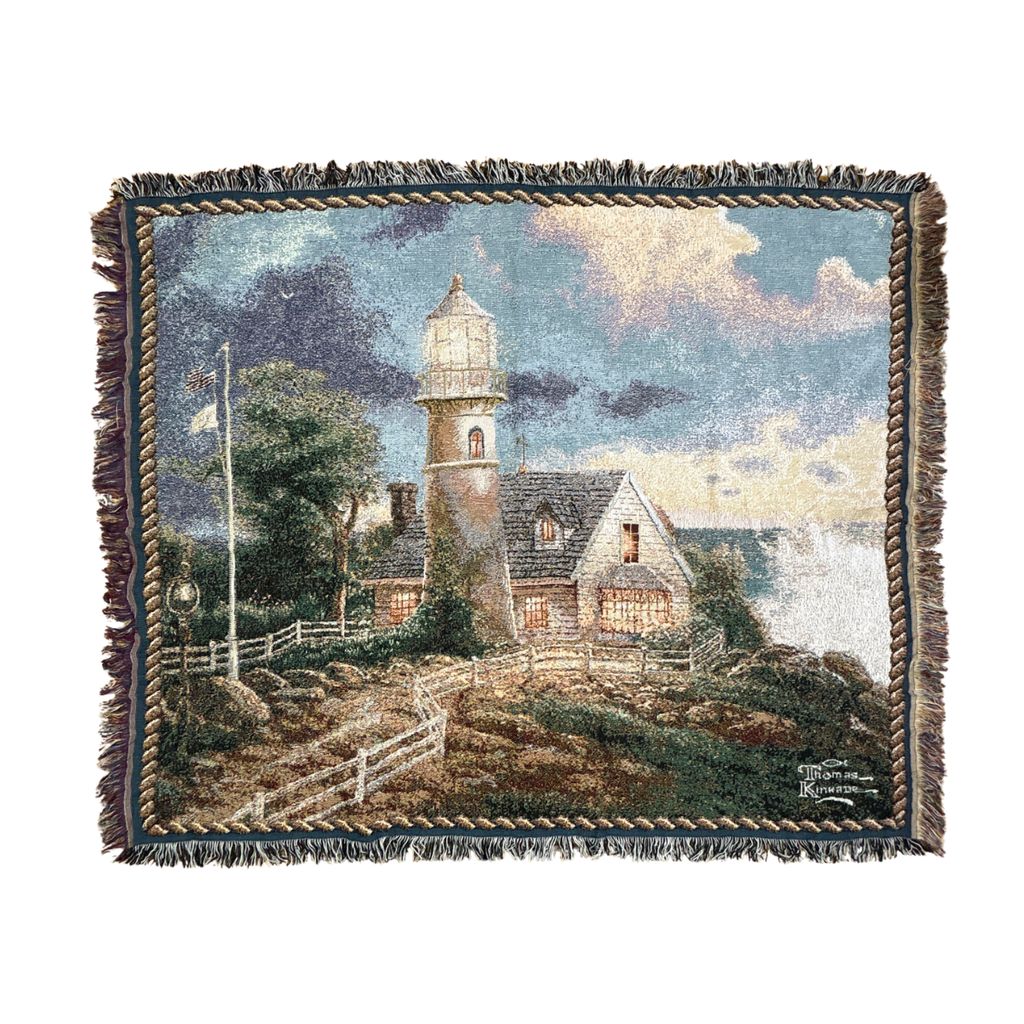 vintageラグ ブランケット マルチカバー タペストリー 風景 アート トーマスキンケード 別荘 Rug Blanket Landscape 4305