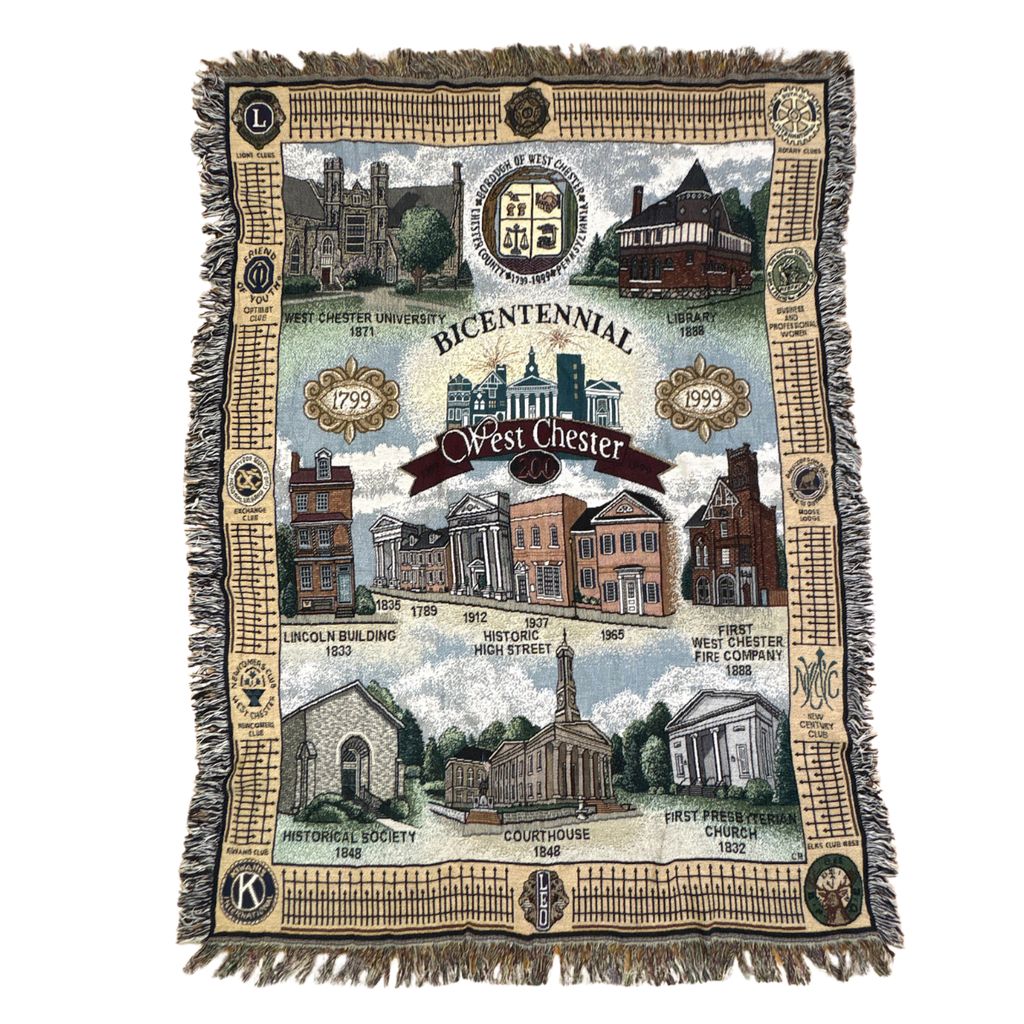 vintageラグ ブランケット マルチカバー タペストリー 名所 ペンシルベニア州 ウェストチェスター大学 Rug Blanket Landmark 4314