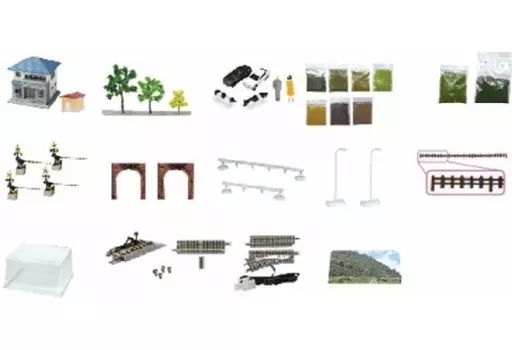 【新品】鉄道模型 Zゲージ 1/220 ミニレイアウトセット トンネルタイプ 専用情景セット2 「Zショーティー」 [SS002-3] 7,770円