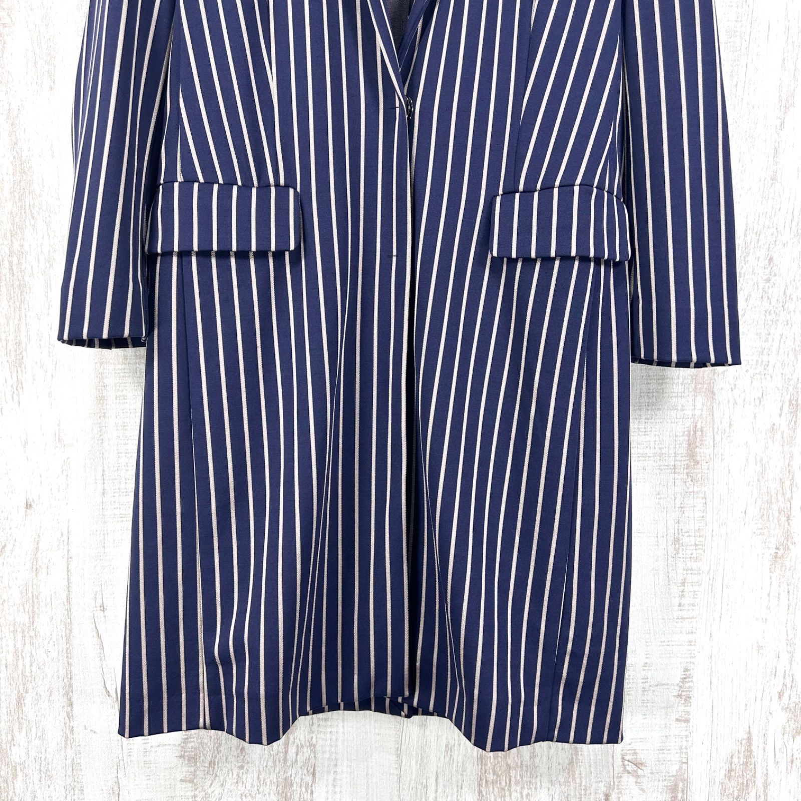 Max Mara MAX&Co マックスアンドコー ストライプ チェスターコート 