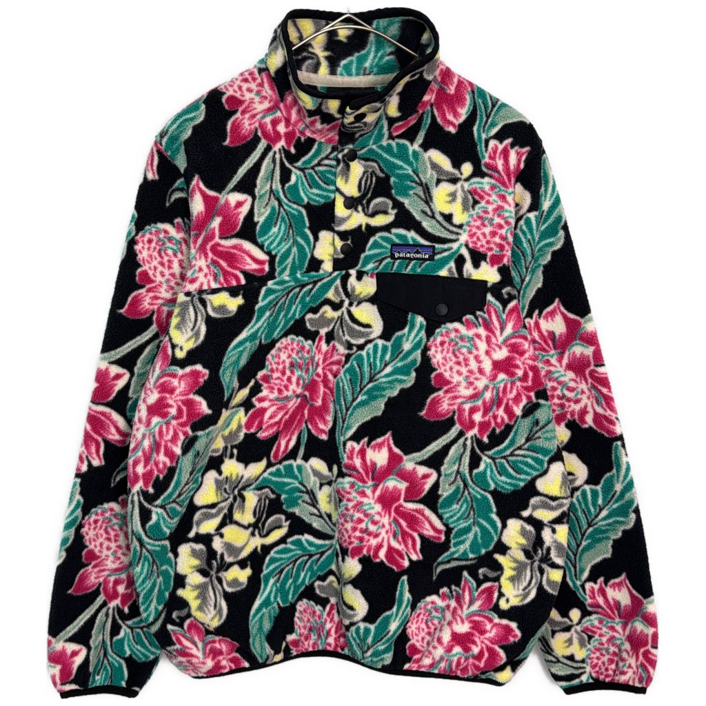 patagonia パタゴニア SYNCHILLA シンチラ スナップT フリースジャケット 花柄 マルチカラー(レディース M)中古 古着 Y7842
