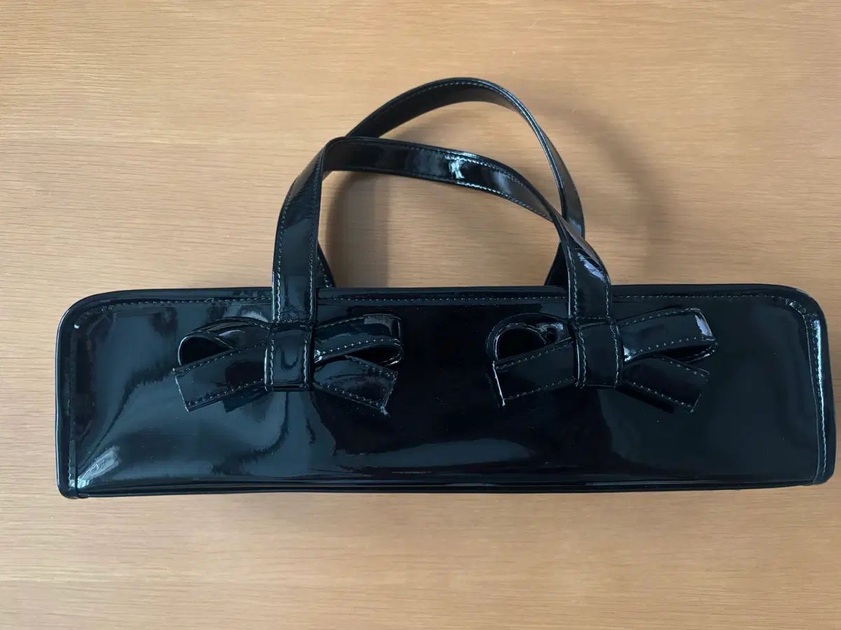 COMME des GARCONS エナメル リー ribbon トートバッグ 黒