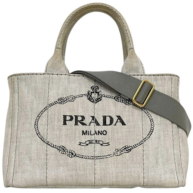 プラダ 2way トート バッグ カナパ 1BG439 203 PRADA キャンバス グレー 中古 ヴィンテージ クロスボディ ハンドバッグ 33,020円
