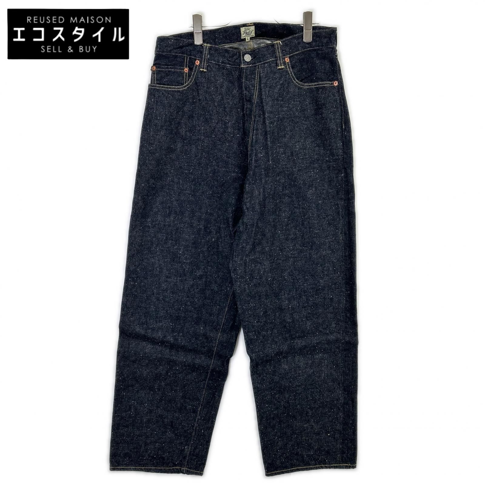 GOLD　ゴールド　GL42579A インディゴ RECYCLED WASTE SUVIN COTTON YARN 14oz. DENIM 5POCKET WIDE PANTS ジップフライデニムパンツ　L 16,554円