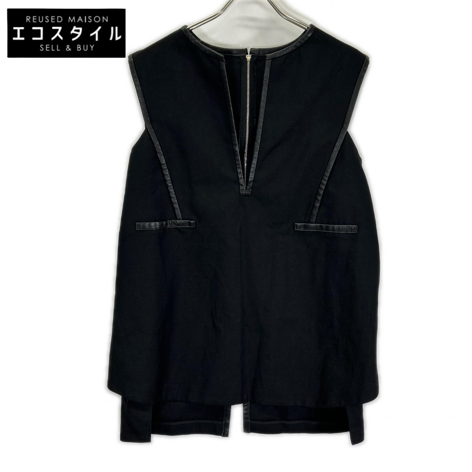 ADORE　アドーア　531-2110503 ブラック 麻混オックスパイピングブラウス　38