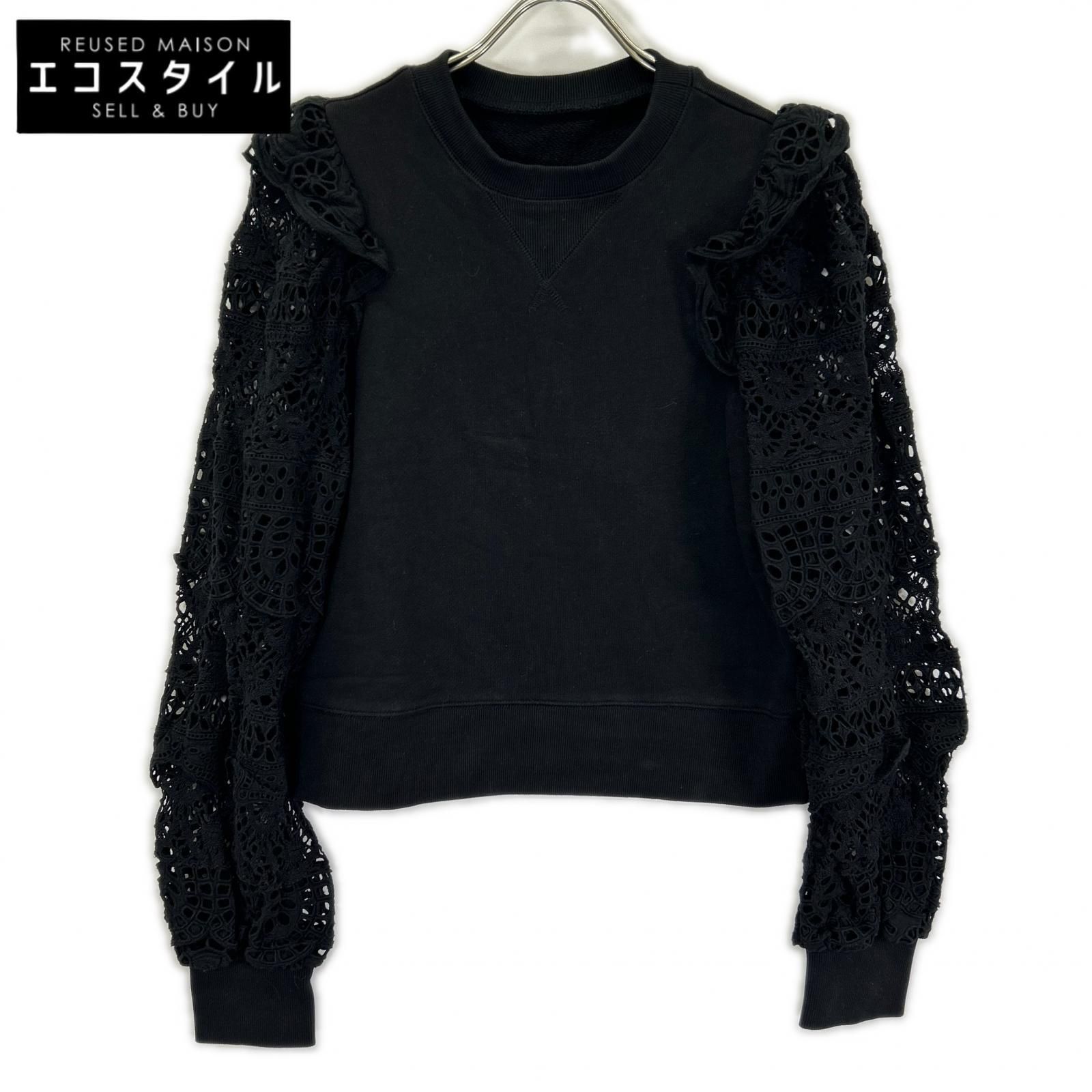 sea NEW YORK　シーニューヨーク　RS22-062 22SS ブラック Patrizia lace l/slv combo sweatshirt レーススリーブスウェット 19,722円