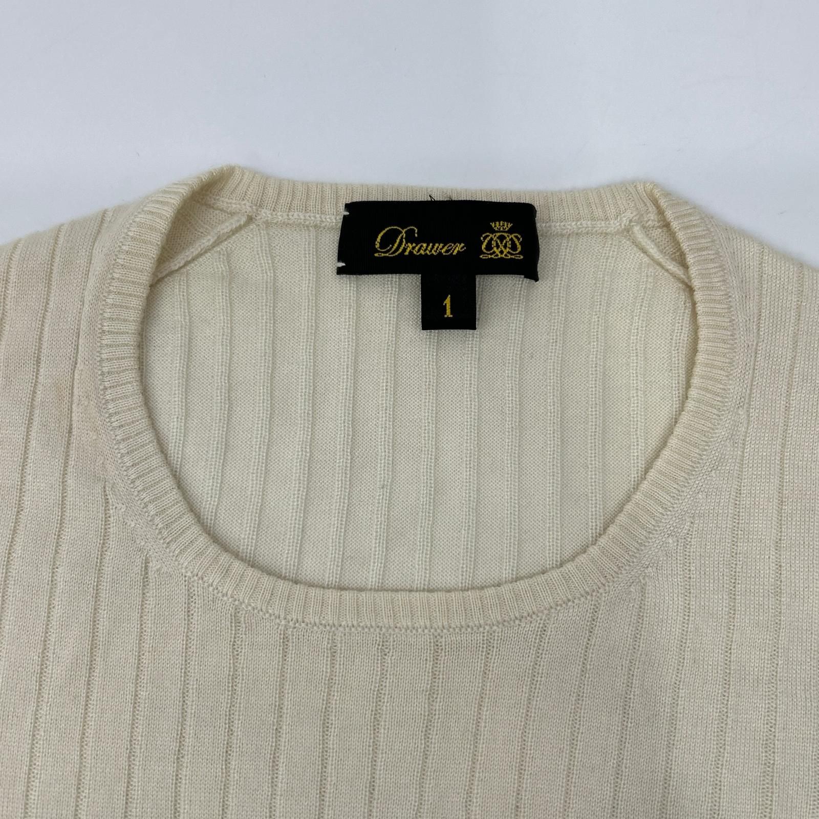 DRAWER ドゥロワー 6513-106-0583 アイボリー 18G カシミヤシルクリブ