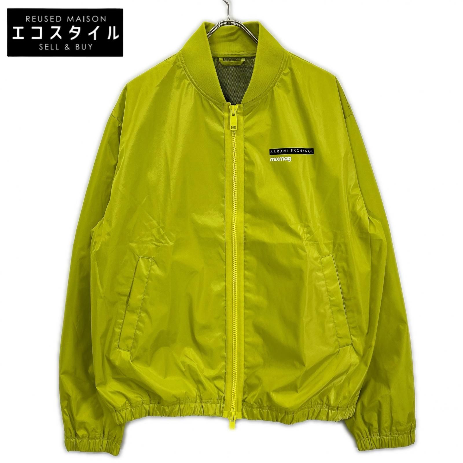ARMANI EXCHANGE　アルマーニエクスチェンジ　蛍光グリーン ナイロン ジップジャケット　L