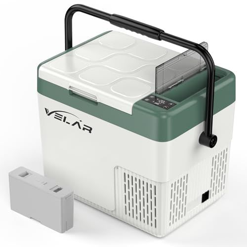 ★新品★VELAR ポータブル冷蔵庫 18L 車載冷蔵庫 急速冷蔵冷凍 -20℃?20℃ 小型冷蔵庫 省スペース ハンドル付き バッテリー付き 12V/24V車載用 アウトドア キャンプ 車中泊 G18TD-B1 (18L-バッテリー付き) 57757256