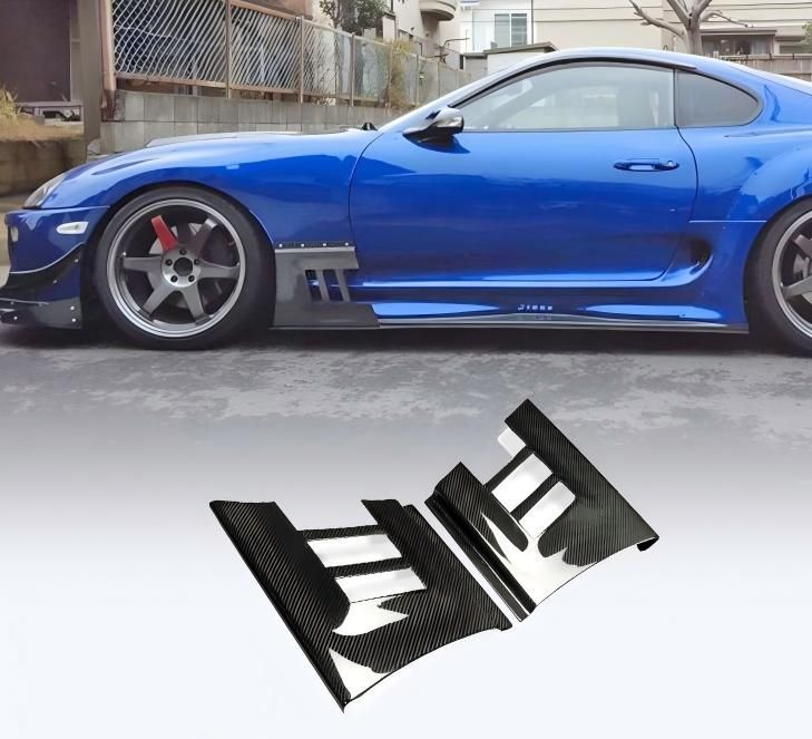 トヨタ スープラ MK4 JZA80対応 フロントフェンダーダクト カーボン調外装アクセントパーツ 幅違い選択式 取付加工不要タイプ