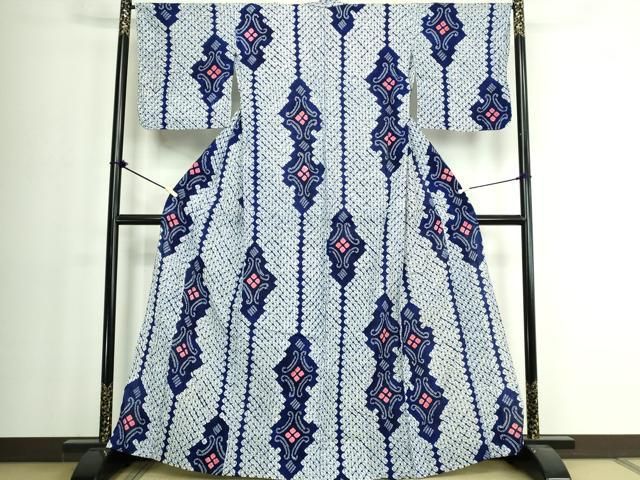平和屋着物∴夏物　浴衣　有松鳴海絞り　菱花間道　綿　逸品　DABJ4024cd 23,998円