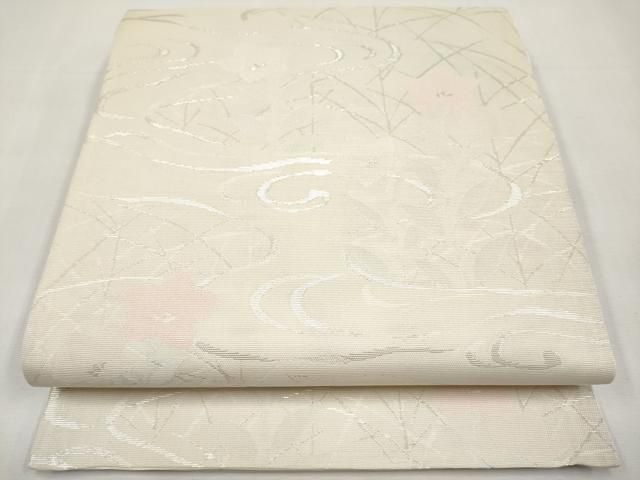 平和屋着物＊夏物　六通柄袋帯　桔梗　銀糸　正絹　逸品　未使用　CABL1423tx
