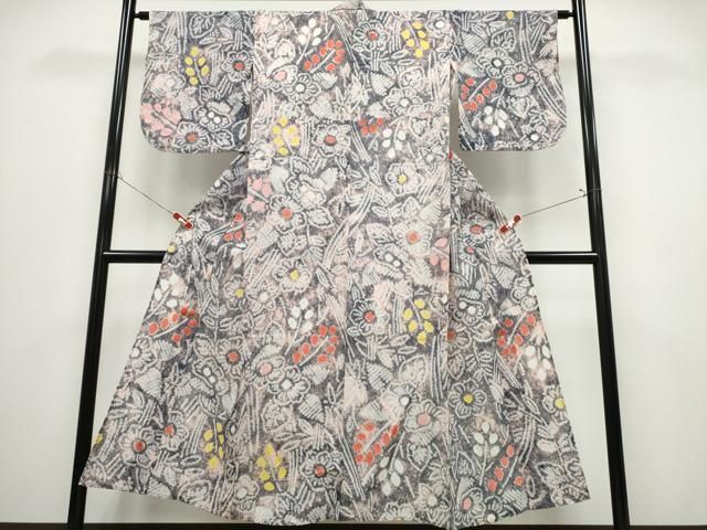 平和屋着物∴夏物　浴衣　有松鳴海絞り　草花尽くし　綿　逸品　CABK5420ng