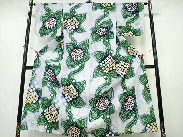 平和屋着物∴夏物　浴衣　有松鳴海絞り　紫陽花　綿　逸品　CABK5432ng 19,500円