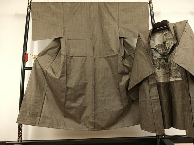 平和屋着物●男性　本場大島紬　アンサンブル　100亀甲　総詰め　正絹　逸品　未使用　AABL3106fy