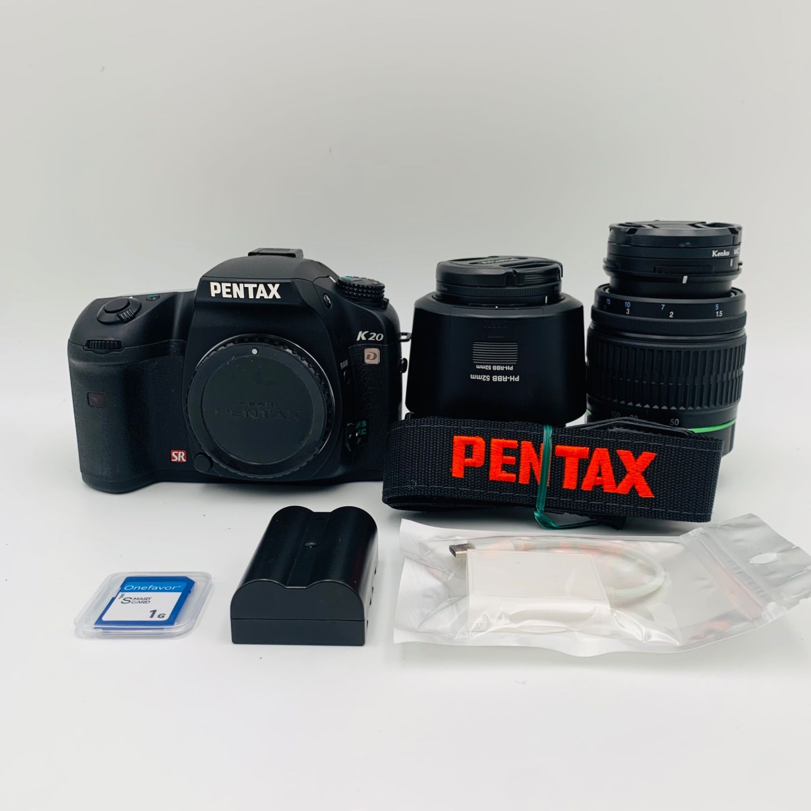[Good Condition] PENTAX K20D SMC PENTAX-DA-L f: 3.5-5.6 18-55mm AL PENTAX-DA F: 4-5.6 50-200mm ED Double Lens Set Battery • SD Card • Card Reader • Hood & Cap Included (0871)
