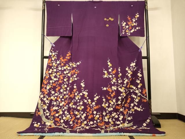 平和屋本店●お引きずり・お引き摺り　訪問着　和装　舞台　舞妓　芸妓　芸者　衣装　手描き　枝梅文　金彩　逸品　AABK8353fw 54,600円