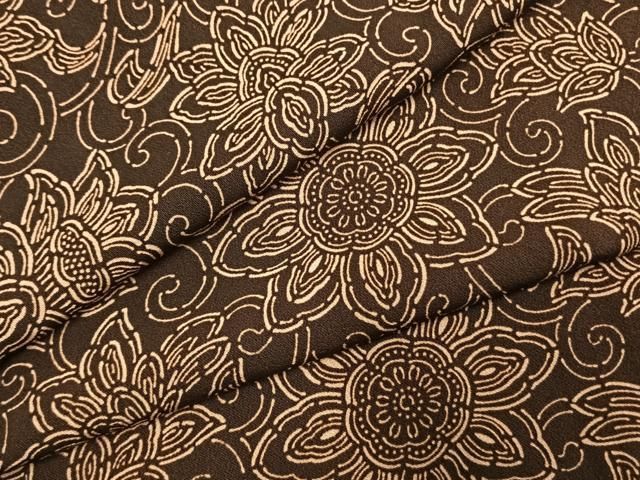 平和屋着物●上質な小紋　型染め　花唐草文　正絹　逸品　AABK7631fy