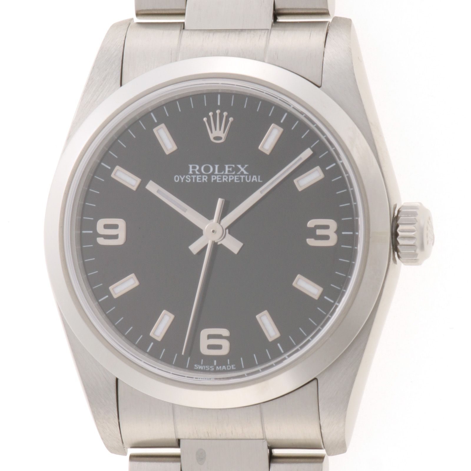 ROLEX ロレックス オイスターパーペチュアル31 77080 腕時計 ステンレススチール ブラック369文字盤 自動巻き レディース Y番2003年正規品【中古】472 331,601円